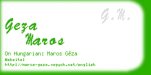 geza maros business card